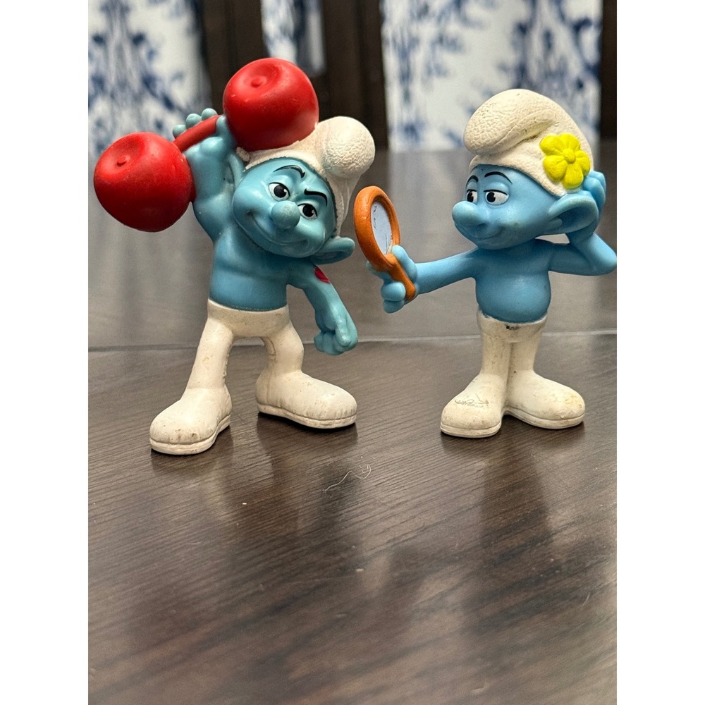 McDonalds Smurfs 2011 Movie Figures Hefty‎ and Vanity PVC Toy Set 3 Inch